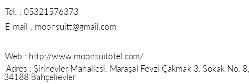 Moon Suit Otel telefon numaralar, faks, e-mail, posta adresi ve iletiim bilgileri